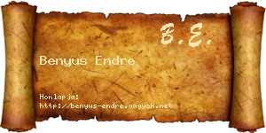 Benyus Endre névjegykártya